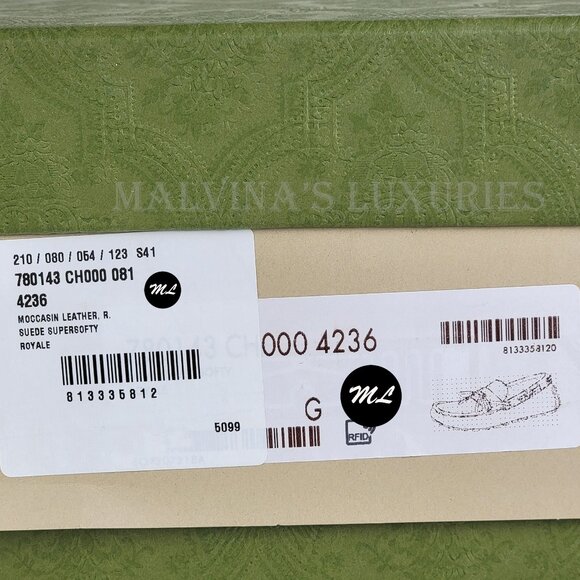 GUCCI SHOES MENS DRIVER BLUE SUEDE LEATHER INTERLOCKING G LOGO sz 10.5 11 US - Picture 16 of 16